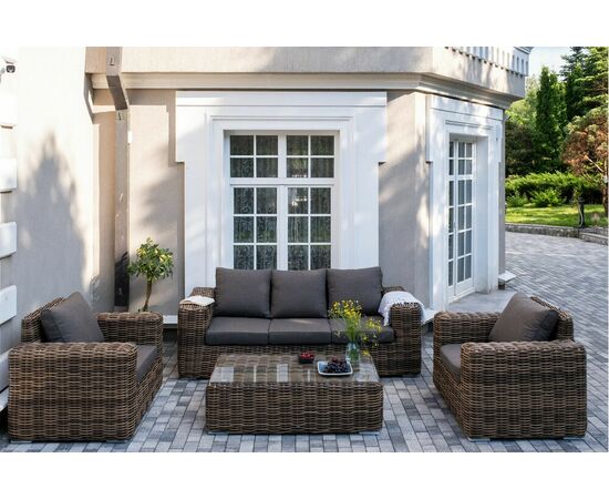 "Палермо" лаунж-зона из искусственного ротанга, цвет соломенный | Интернет магазин мебели и декора LifeDekor