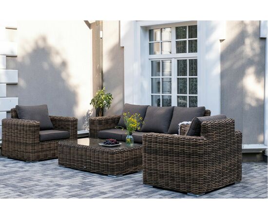 "Палермо" лаунж-зона из искусственного ротанга, цвет соломенный, изображение 2 | Интернет магазин мебели и декора LifeDekor