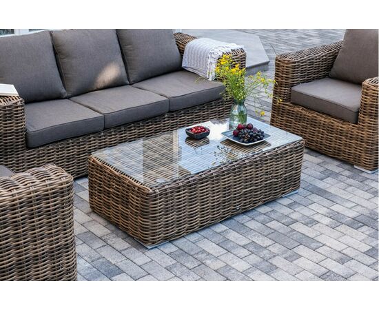 "Палермо" лаунж-зона из искусственного ротанга, цвет соломенный, изображение 3 | Интернет магазин мебели и декора LifeDekor