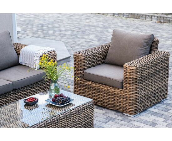 "Палермо" лаунж-зона из искусственного ротанга, цвет соломенный, изображение 4 | Интернет магазин мебели и декора LifeDekor