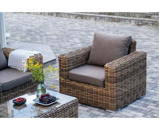 "Палермо" лаунж-зона из искусственного ротанга, цвет соломенный, изображение 6 | Интернет магазин мебели и декора LifeDekor