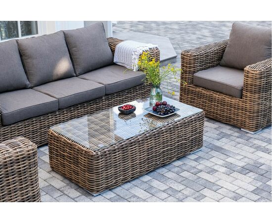 "Палермо" лаунж-зона из искусственного ротанга, цвет соломенный, изображение 7 | Интернет магазин мебели и декора LifeDekor