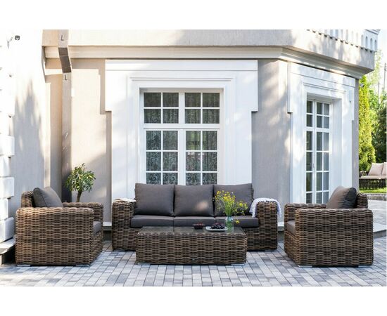 "Палермо" лаунж-зона из искусственного ротанга, цвет соломенный, изображение 8 | Интернет магазин мебели и декора LifeDekor