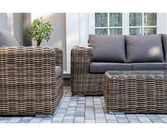"Палермо" лаунж-зона из искусственного ротанга, цвет соломенный, изображение 9 | Интернет магазин мебели и декора LifeDekor