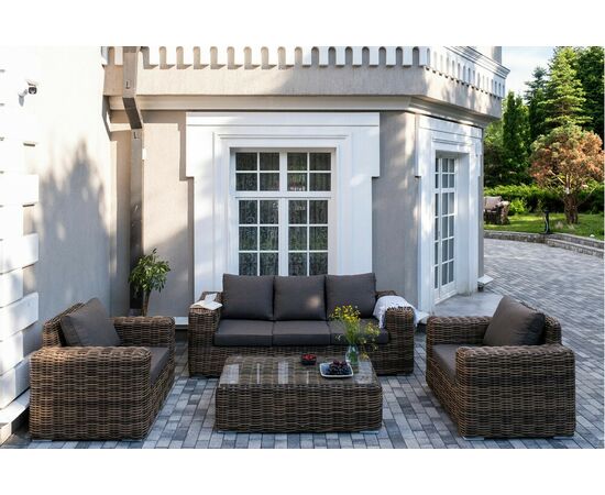 "Палермо" лаунж-зона из искусственного ротанга, цвет соломенный, изображение 10 | Интернет магазин мебели и декора LifeDekor