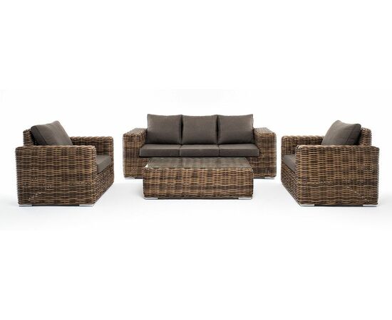 "Палермо" лаунж-зона из искусственного ротанга, цвет соломенный, изображение 21 | Интернет магазин мебели и декора LifeDekor