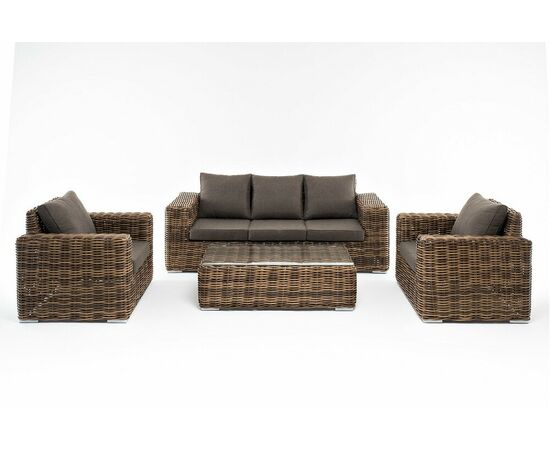 "Палермо" лаунж-зона из искусственного ротанга, цвет соломенный, изображение 22 | Интернет магазин мебели и декора LifeDekor