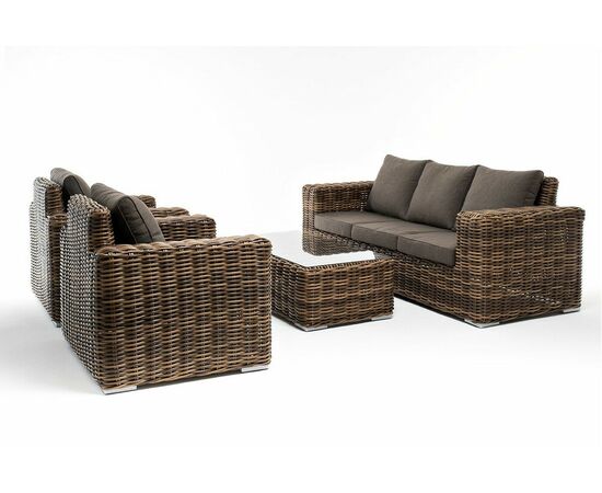 "Палермо" лаунж-зона из искусственного ротанга, цвет соломенный, изображение 23 | Интернет магазин мебели и декора LifeDekor