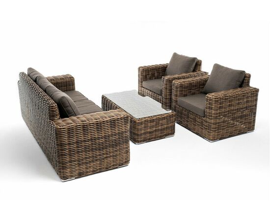 "Палермо" лаунж-зона из искусственного ротанга, цвет соломенный, изображение 26 | Интернет магазин мебели и декора LifeDekor