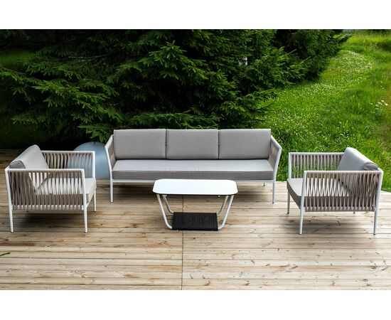 "Касабланка" лаунж-зона плетеная из роупа 5-местная, цвет бежевый | Интернет магазин мебели и декора LifeDekor