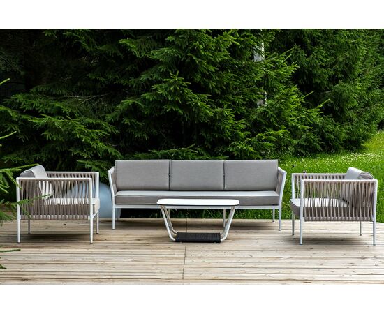 "Касабланка" лаунж-зона плетеная из роупа 5-местная, цвет бежевый, изображение 3 | Интернет магазин мебели и декора LifeDekor