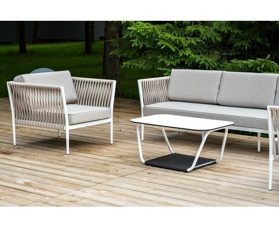 "Касабланка" лаунж-зона плетеная из роупа 5-местная, цвет бежевый, изображение 4 | Интернет магазин мебели и декора LifeDekor