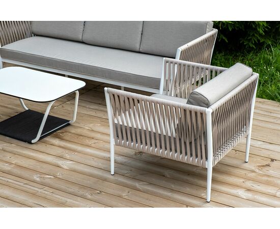 "Касабланка" лаунж-зона плетеная из роупа 5-местная, цвет бежевый, изображение 6 | Интернет магазин мебели и декора LifeDekor