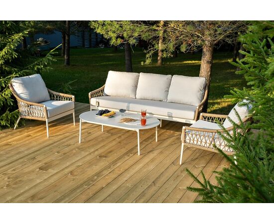 "Венеция" лаунж-зона из искусственного ротанга, цвет соломенный, изображение 2 | Интернет магазин мебели и декора LifeDekor