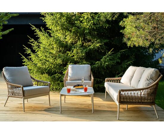 "Венеция" лаунж-зона из искусственного ротанга, цвет соломенный, изображение 3 | Интернет магазин мебели и декора LifeDekor