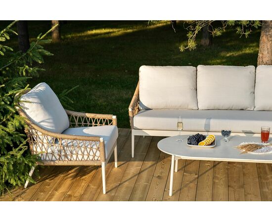 "Венеция" лаунж-зона из искусственного ротанга, цвет соломенный, изображение 5 | Интернет магазин мебели и декора LifeDekor