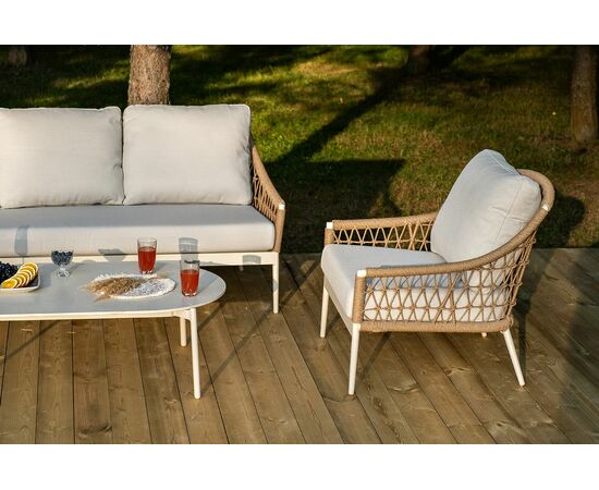 "Венеция" лаунж-зона из искусственного ротанга, цвет соломенный, изображение 6 | Интернет магазин мебели и декора LifeDekor