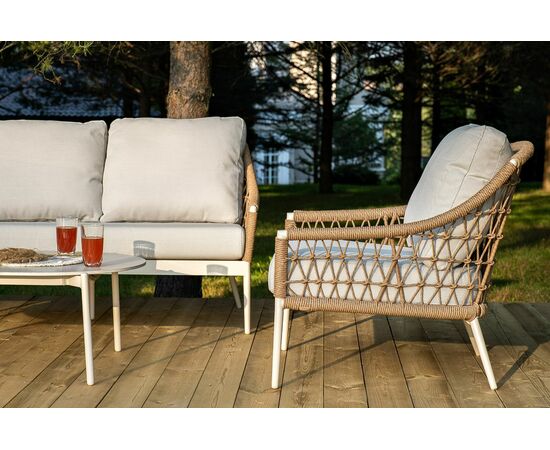 "Венеция" лаунж-зона из искусственного ротанга, цвет соломенный, изображение 7 | Интернет магазин мебели и декора LifeDekor