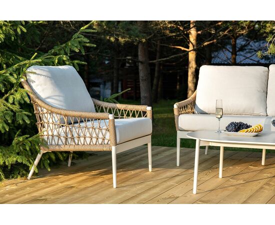 "Венеция" лаунж-зона из искусственного ротанга, цвет соломенный, изображение 8 | Интернет магазин мебели и декора LifeDekor