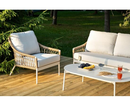 "Венеция" лаунж-зона из искусственного ротанга, цвет соломенный, изображение 11 | Интернет магазин мебели и декора LifeDekor