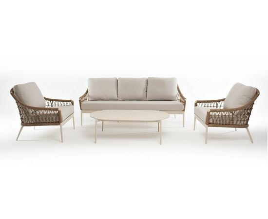 "Венеция" лаунж-зона из искусственного ротанга, цвет соломенный, изображение 19 | Интернет магазин мебели и декора LifeDekor