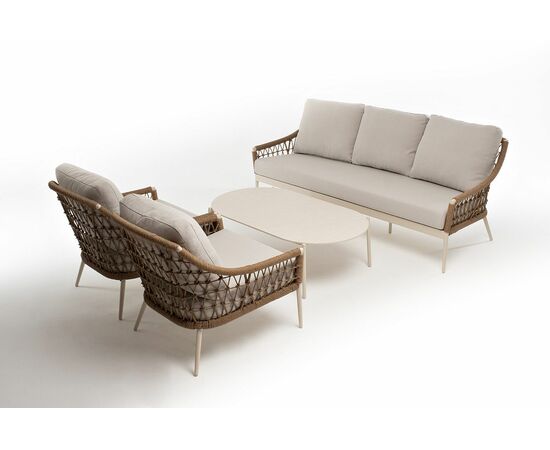 "Венеция" лаунж-зона из искусственного ротанга, цвет соломенный, изображение 22 | Интернет магазин мебели и декора LifeDekor
