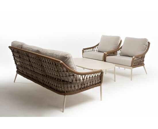 "Венеция" лаунж-зона из искусственного ротанга, цвет соломенный, изображение 23 | Интернет магазин мебели и декора LifeDekor