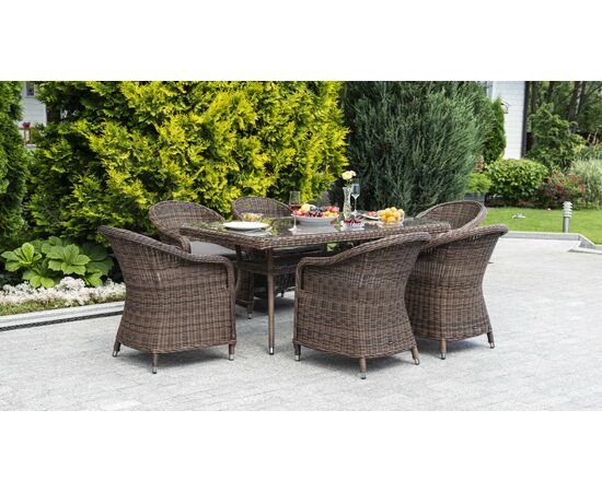"Эспрессо" обеденная группа плетеная, цвет коричневый | Интернет магазин мебели и декора LifeDekor