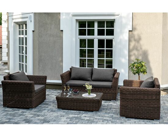 "Капучино Сингл" лаунж-зона из искусственного ротанга, цвет коричневый | Интернет магазин мебели и декора LifeDekor