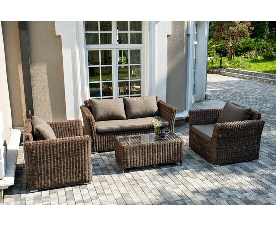 "Капучино Сингл" лаунж-зона из искусственного ротанга, цвет коричневый, изображение 4 | Интернет магазин мебели и декора LifeDekor