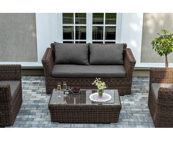 "Капучино Сингл" лаунж-зона из искусственного ротанга, цвет коричневый, изображение 6 | Интернет магазин мебели и декора LifeDekor