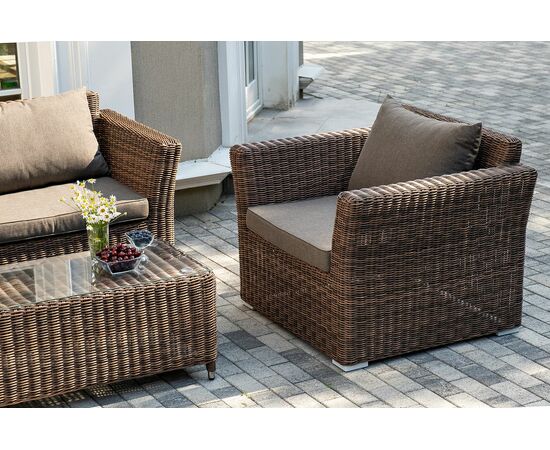 "Капучино Сингл" лаунж-зона из искусственного ротанга, цвет коричневый, изображение 7 | Интернет магазин мебели и декора LifeDekor