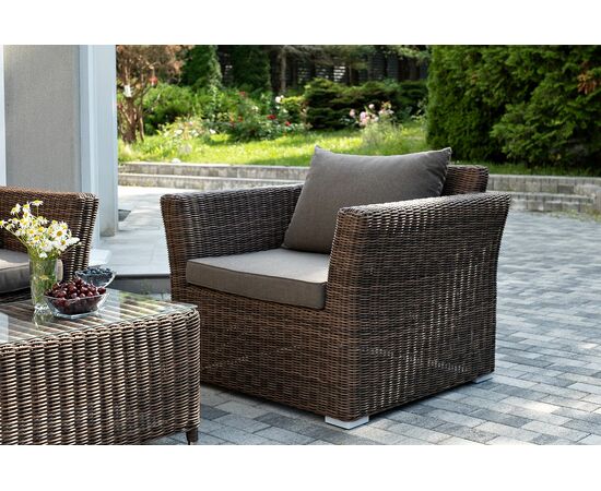 "Капучино Сингл" лаунж-зона из искусственного ротанга, цвет коричневый, изображение 9 | Интернет магазин мебели и декора LifeDekor