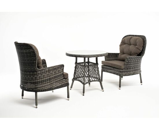 "Алиса" кофейный комплект из искусственного ротанга, цвет графит, изображение 3 | Интернет магазин мебели и декора LifeDekor