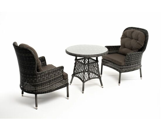 "Алиса" кофейный комплект из искусственного ротанга, цвет графит, изображение 4 | Интернет магазин мебели и декора LifeDekor