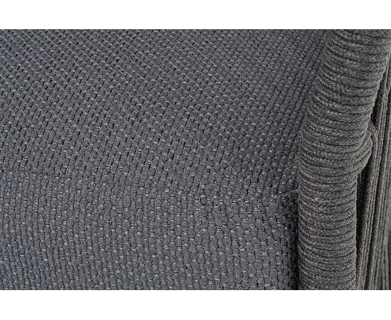 "Лугано" диван 3-местный плетеный из роупа, каркас алюминий темно-серый (RAL7024) муар, роуп темно-серый круглый, ткань темно-серая YB25-0027, изображение 6 | Интернет магазин мебели и декора LifeDekor