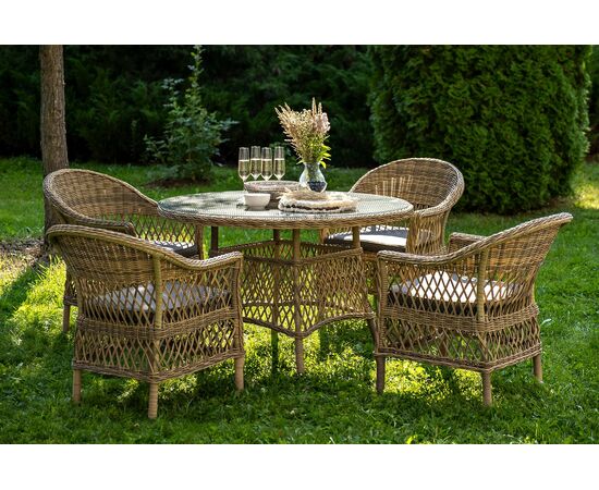 "Дольче" обеденная группа из искусственного ротанга, цвет соломенный | Интернет магазин мебели и декора LifeDekor