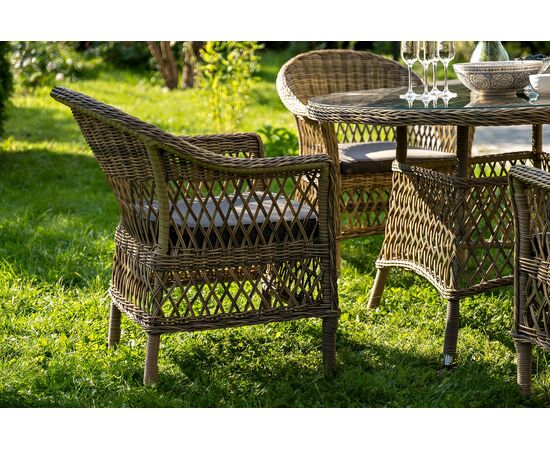 "Дольче" обеденная группа из искусственного ротанга, цвет соломенный, изображение 4 | Интернет магазин мебели и декора LifeDekor