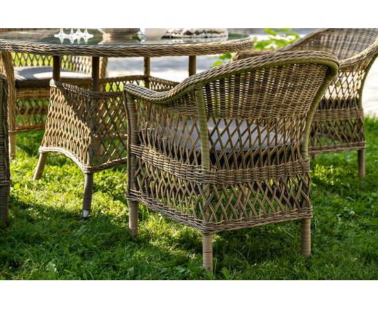 "Дольче" обеденная группа из искусственного ротанга, цвет соломенный, изображение 5 | Интернет магазин мебели и декора LifeDekor