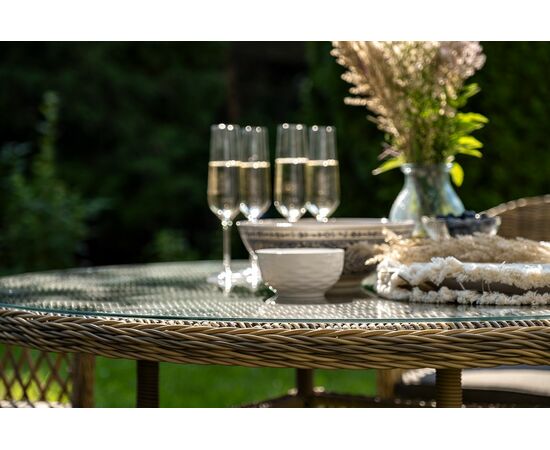 "Дольче" обеденная группа из искусственного ротанга, цвет соломенный, изображение 12 | Интернет магазин мебели и декора LifeDekor