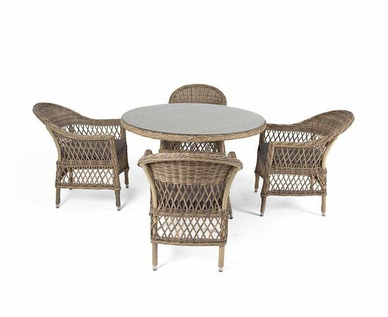 "Дольче" обеденная группа из искусственного ротанга, цвет соломенный, изображение 16 | Интернет магазин мебели и декора LifeDekor