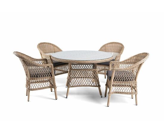 "Дольче" обеденная группа из искусственного ротанга, цвет соломенный, изображение 17 | Интернет магазин мебели и декора LifeDekor