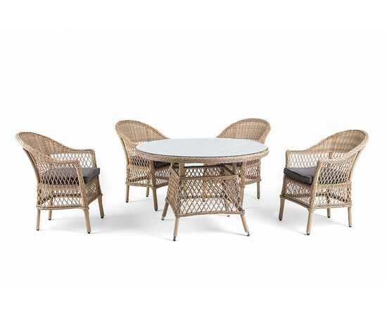 "Дольче" обеденная группа из искусственного ротанга, цвет соломенный, изображение 18 | Интернет магазин мебели и декора LifeDekor