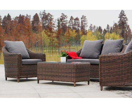 "Кон Панна" лаунж-зона из искусственного ротанга, цвет коричневый | Интернет магазин мебели и декора LifeDekor