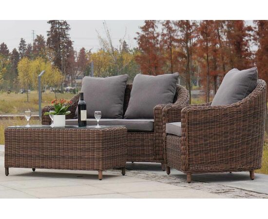 "Кон Панна" лаунж-зона из искусственного ротанга, цвет коричневый, изображение 2 | Интернет магазин мебели и декора LifeDekor