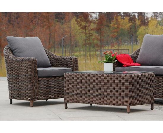 "Кон Панна" лаунж-зона из искусственного ротанга, цвет коричневый, изображение 3 | Интернет магазин мебели и декора LifeDekor