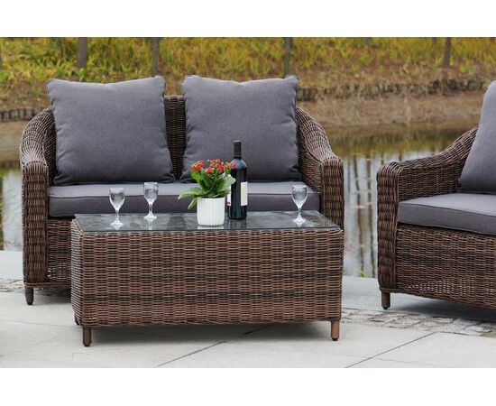 "Кон Панна" лаунж-зона из искусственного ротанга, цвет коричневый, изображение 5 | Интернет магазин мебели и декора LifeDekor