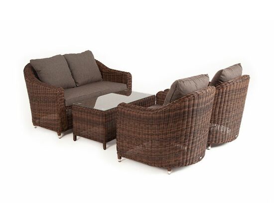 "Кон Панна" лаунж-зона из искусственного ротанга, цвет коричневый, изображение 6 | Интернет магазин мебели и декора LifeDekor