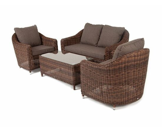 "Кон Панна" лаунж-зона из искусственного ротанга, цвет коричневый, изображение 7 | Интернет магазин мебели и декора LifeDekor