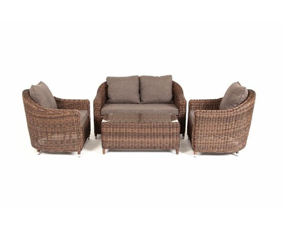 "Кон Панна" лаунж-зона из искусственного ротанга, цвет коричневый, изображение 8 | Интернет магазин мебели и декора LifeDekor